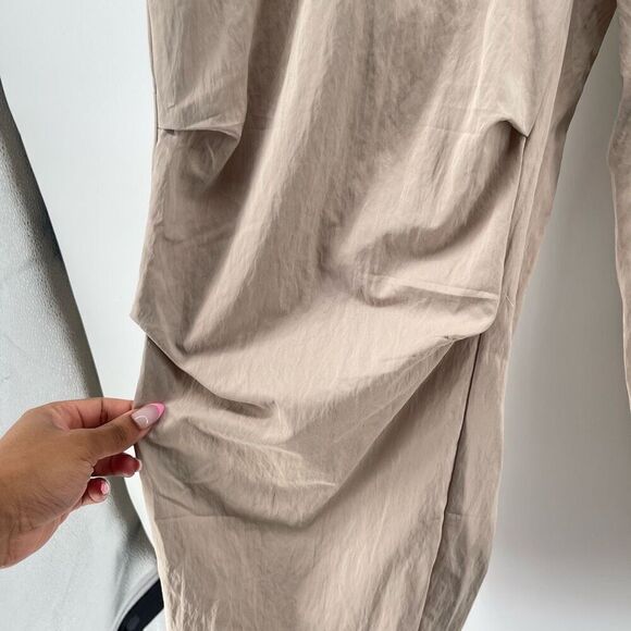 A New Day Tan High Rise Parachute Pants | Women’s Nylon Blend Drawcord Size 12 - Picture 8 of 15